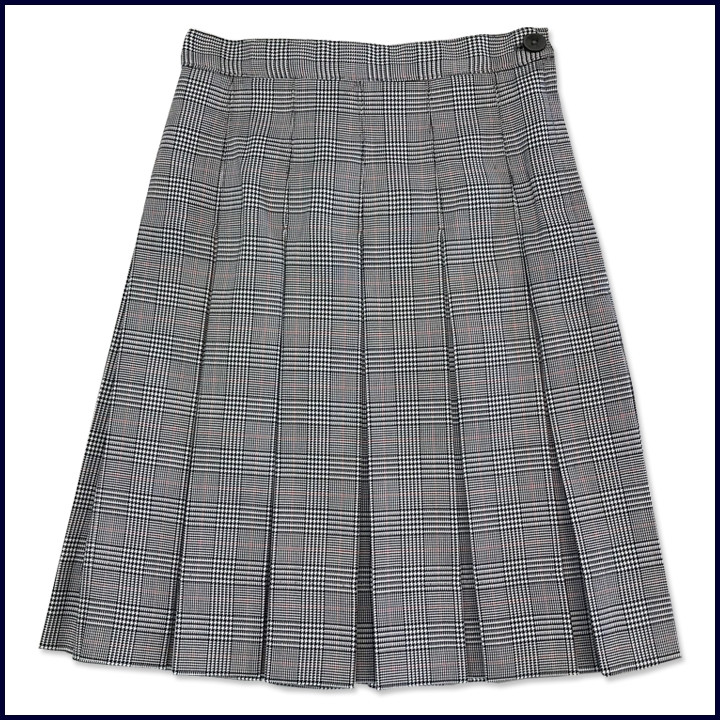 Vicki Marsha Uniforms Stitched Down Box Pleat Skirt with Elastic