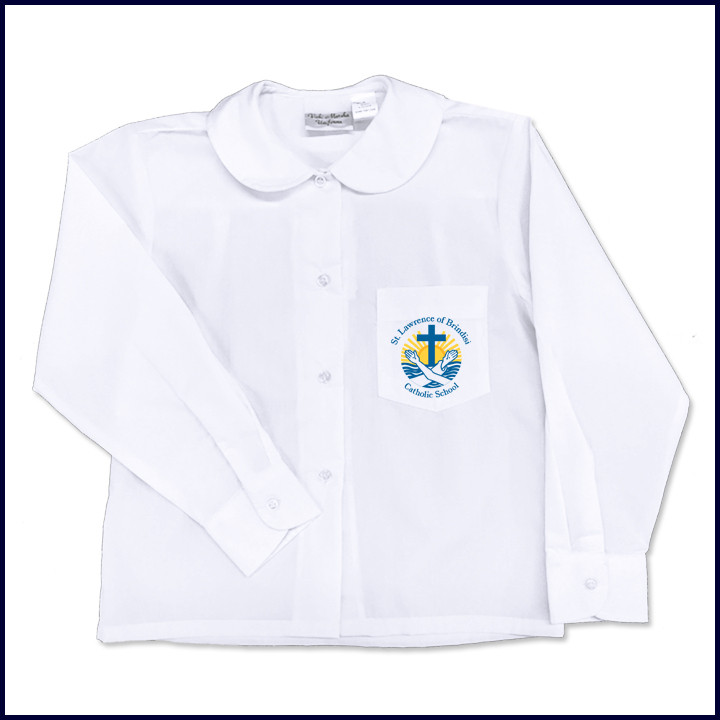 Round Collar Blouse: Long Sleeve with School Logo