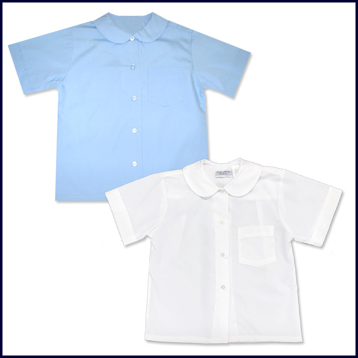Round Collar Blouse: Short Sleeve