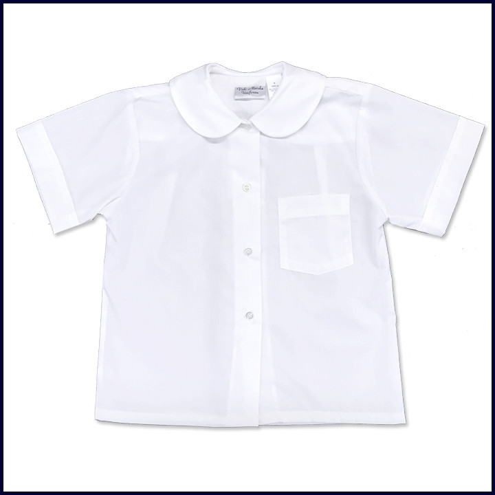 Round Collar Blouse: Short Sleeve