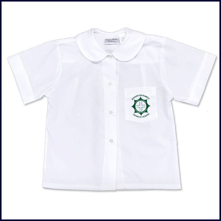 Round Collar Blouse: Short Sleeve