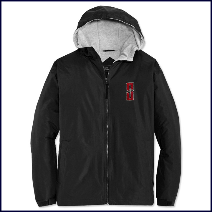 Hooded Jacket with Embroidered Logo