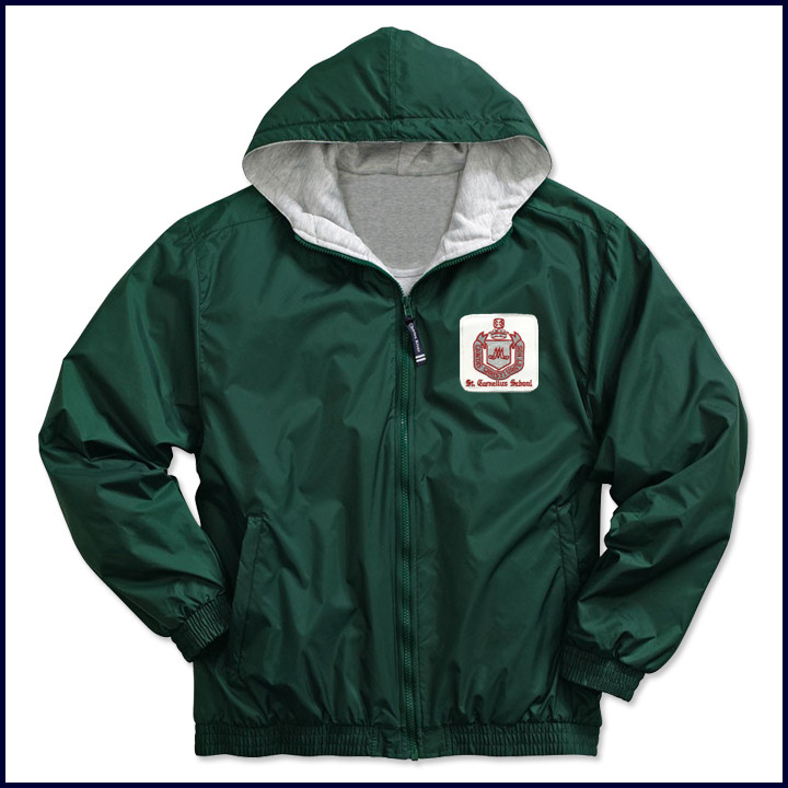 Hooded Jacket with School Emblem