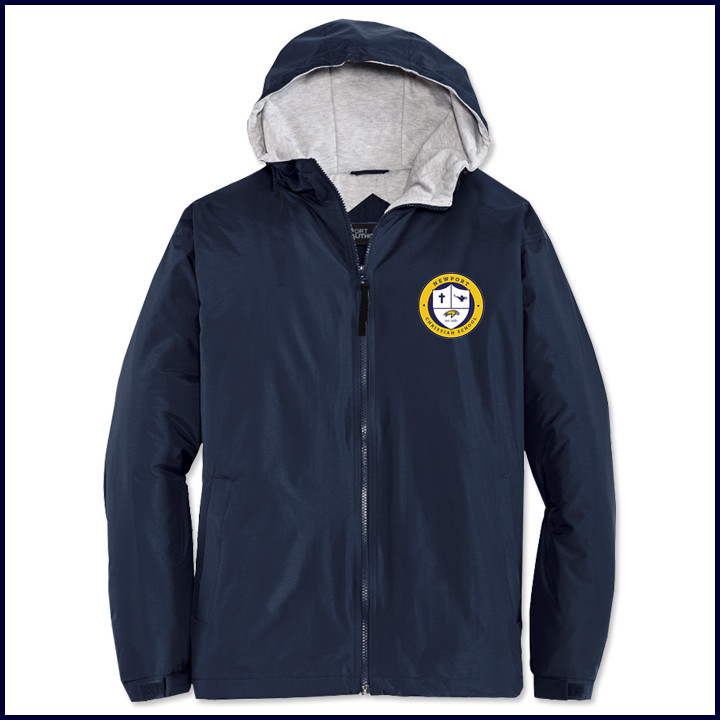 Hooded Jacket with School Emblem