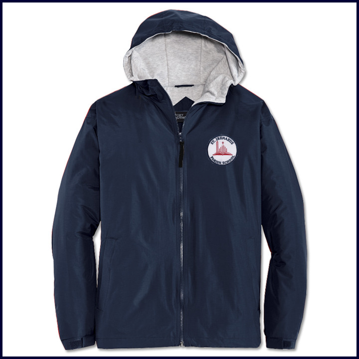 Hooded Jacket with School Emblem