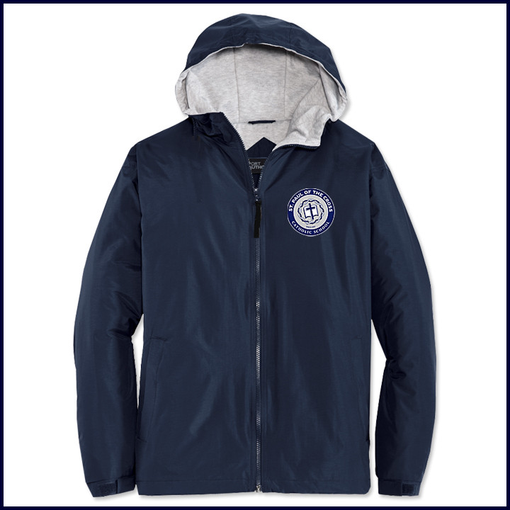 Hooded Jacket with School Emblem