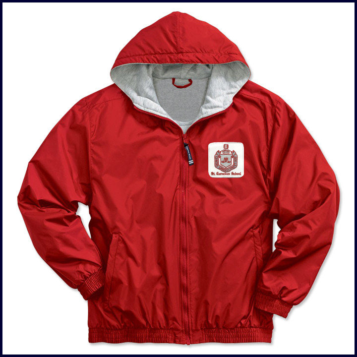 Hooded Jacket with School Emblem