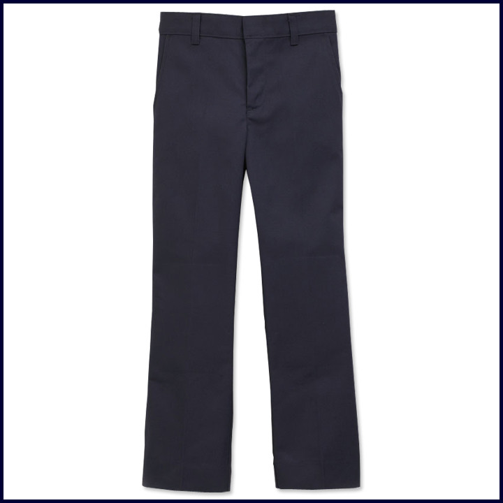 Navy Boys Flat Front Pants