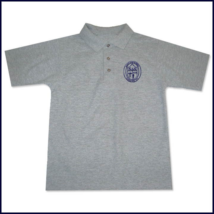 Classic Mesh Polo Shirt: Short Sleeve with St. Anne Embroidered Crest Logo