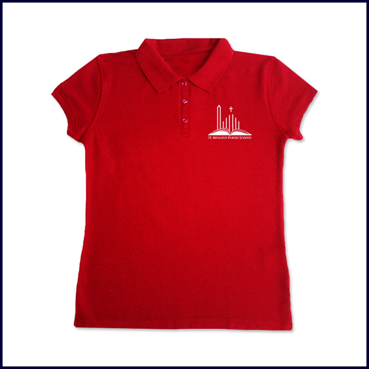 Girls Mesh Polo Shirt: Short Sleeve with School Logo