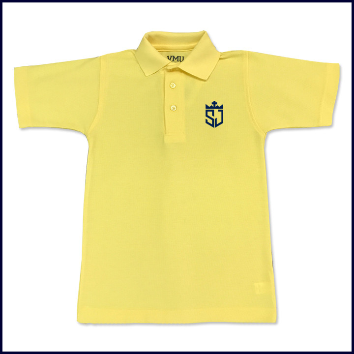 Classic Mesh Polo Shirt: Short Sleeve with Embroidered SJ Crown Logo