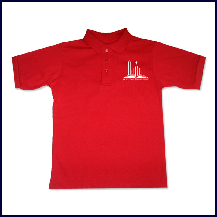 Classic Jersey Polo Shirt: Short Sleeve with School Logo