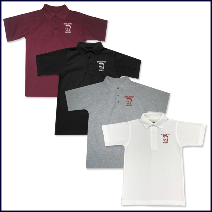 Classic Mesh Polo Shirt: Short Sleeve with School Logo