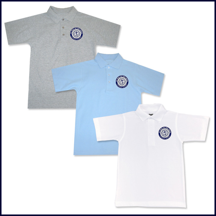 Classic Mesh Polo Shirt: Short Sleeve with School Logo