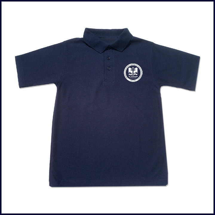 Classic Mesh Polo Shirt: Short Sleeve with School Logo