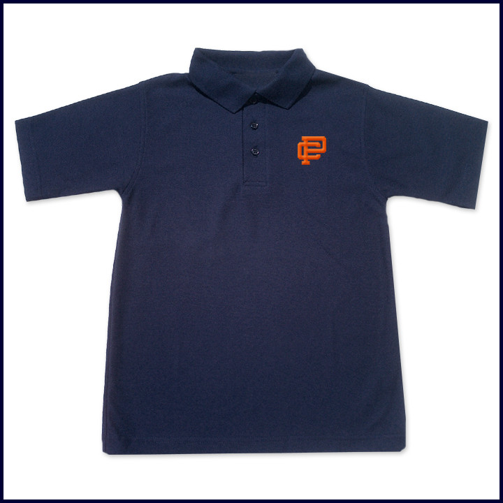 Navy Unisex Mesh Polo Shirt with Embroidered Logo