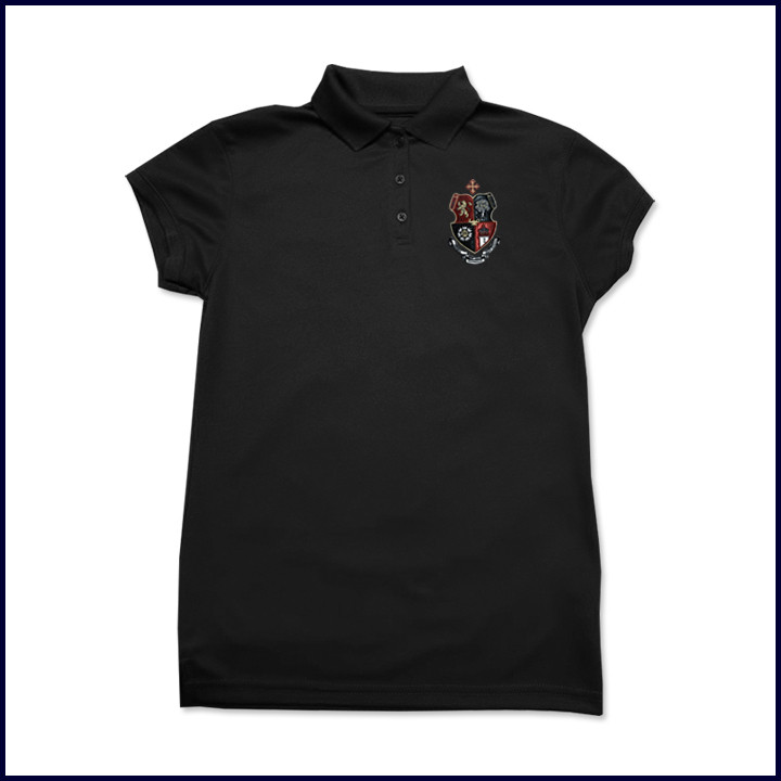 Black Girls Performance Polo with JSerra Logo