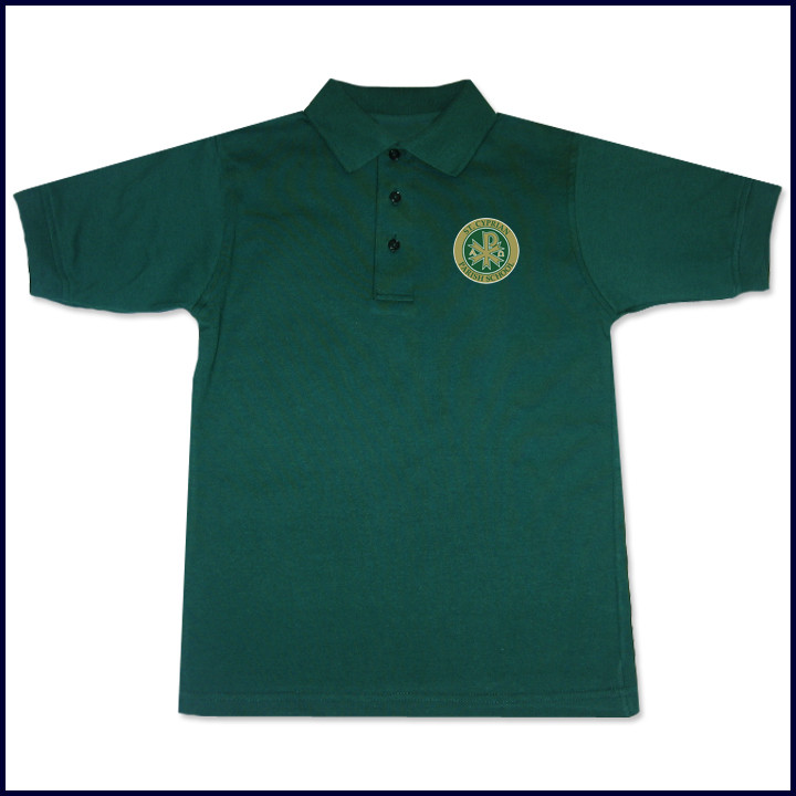 Unisex Performance Polo Shirt: Short Sleeve with School Logo