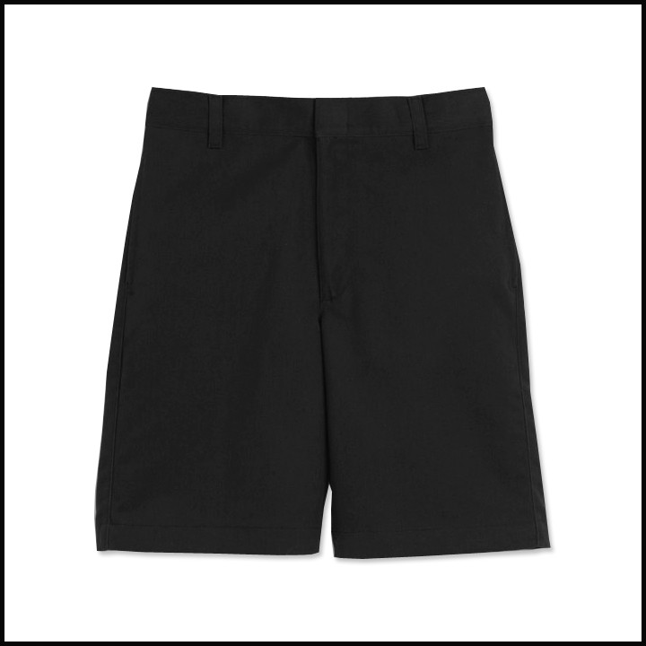Black Boys Flat Front Twill Shorts