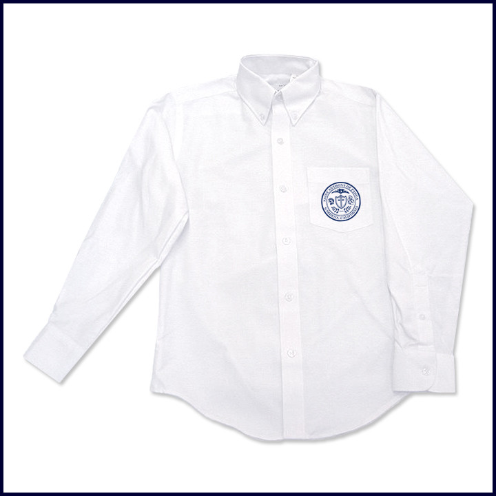 Vicki Marsha Uniforms Oxford Shirt: Long Sleeve with School Logo on Pocket  - Shirts - 8th Grade - Boys Uniforms - St. Anthony of Padua School