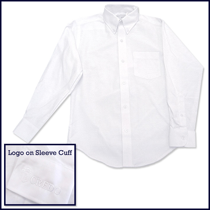 Oxford Shirt: Long Sleeve with Credo Logo on Cuff
