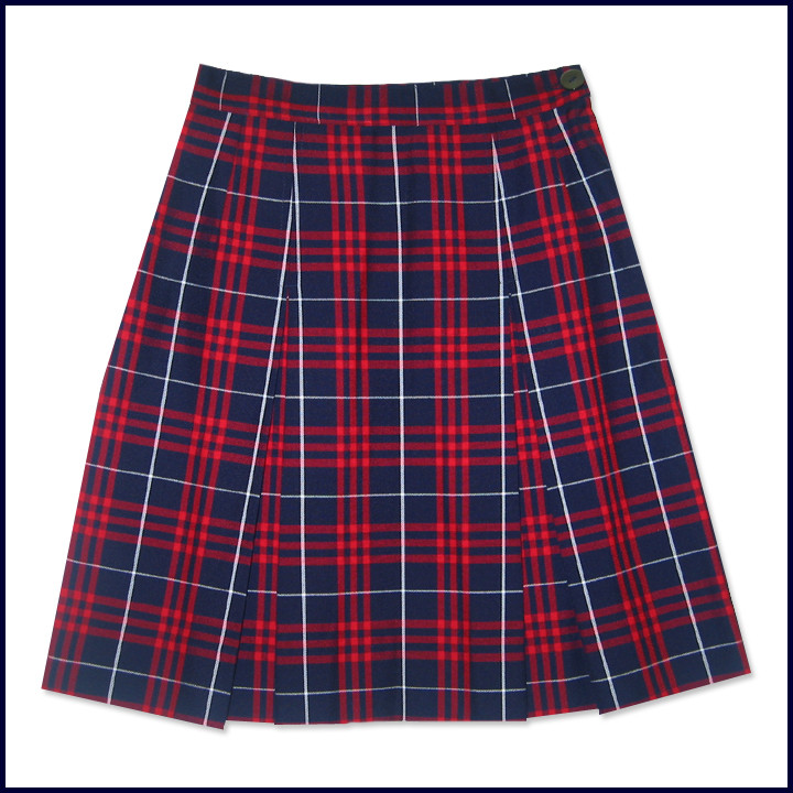 Plaid 2-Pleat Skirt