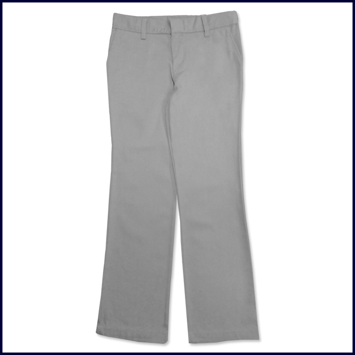 Grey Girls Flat Front Slacks
