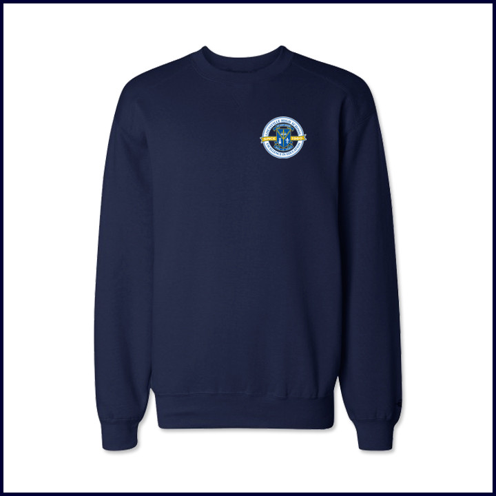 Navy Crew Neck Sweatshirt with Fiberlok Logo