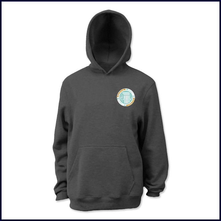 Hooded Pullover Sweatshirt with School Logo