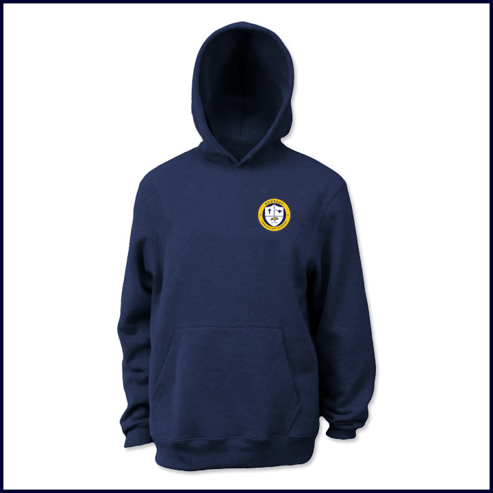 Hooded Pullover Sweatshirt with School Logo
