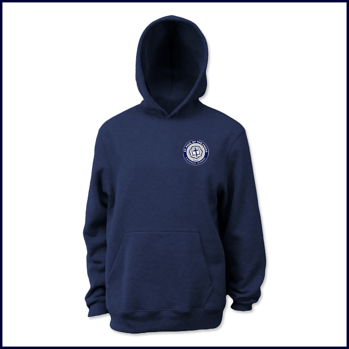 Hooded Pullover Sweatshirt with School Logo