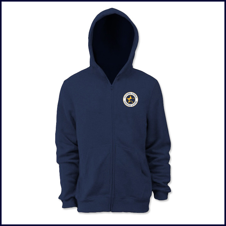 Zip Front Hooded Sweatshirt with School Logo