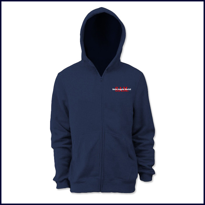 Zip Front Hooded Sweatshirt with School Logo