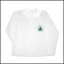 Round Collar Blouse: Long Sleeve with Sacred Heart Logo on Pocket
