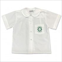 Round Collar Blouse with School Logo on Pocket