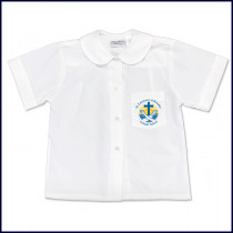 Round Collar Blouse: Short Sleeve with School Logo