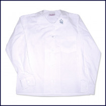 Round Collar Blouse: Long Sleeve with School Logo on Collar