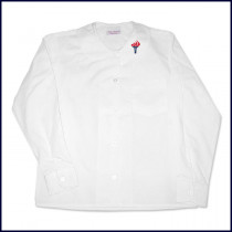 Round Collar Blouse: Long Sleeve with Torch Logo on Collar