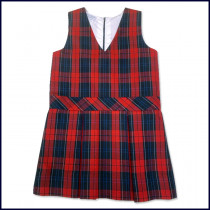 V-Neck Shift Jumper with 2-Pleat Skirt & Bias Waistband