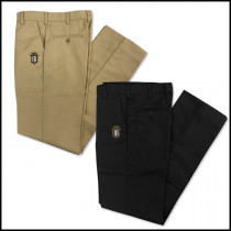 Flat Front Pants with Servite Embroidered Logo