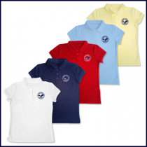 Girls Mesh Polo Shirt: Short Sleeve with Embroidered Logo