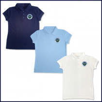 Girls Mesh Polo Shirt: Short Sleeve with School Logo