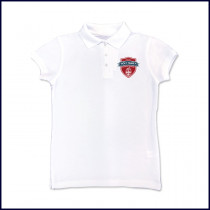 White Girls Mesh Polo Shirt: Short Sleeve with Fiberlok Logo