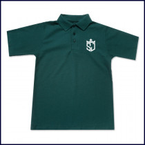 Green Unisex Polo Shirt: Short Sleeve with Embroidered Logo