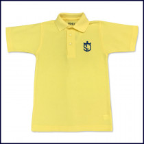 Yellow Unisex Polo Shirt: Short Sleeve with Embroidered Logo