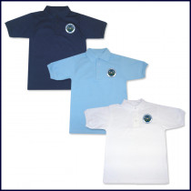 Unisex Jersey Polo Shirt: Short Sleeve with School Logo