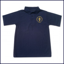 Navy Classic Mesh Polo Shirt: Short Sleeve with Embroidered Logo