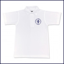 White Classic Mesh Polo Shirt: Short Sleeve with Embroidered Logo