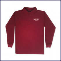 Cardinal Classic Mesh Polo Shirt: Long Sleeve with School Logo