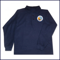 Unisex Mesh Polo Shirt: Long Sleeve with School Logo